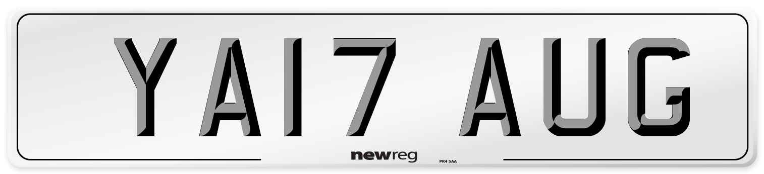 YA17 AUG Number Plate from New Reg